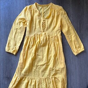NWOT Yellow Button Up Dress